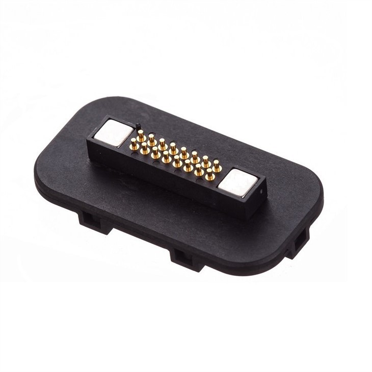 Connecteur sans soudure Pogo à broches plaquées or magnétique