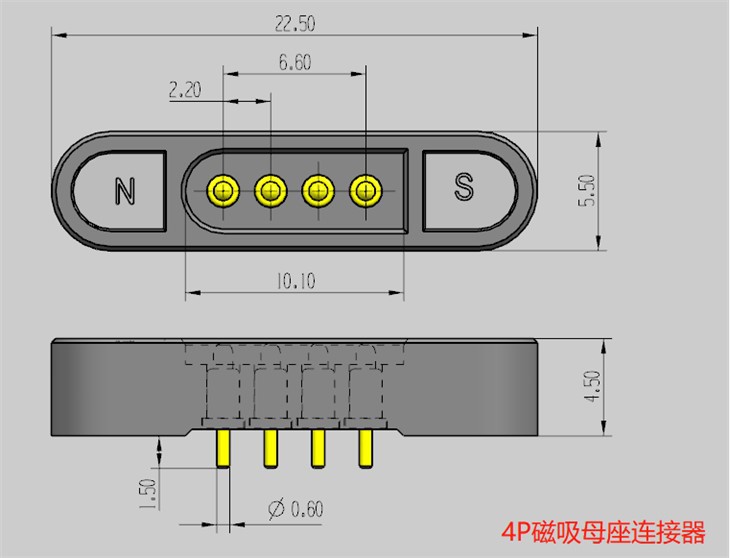 4Pin Magnetic Pogo Pin Connector