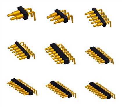 Connecteur à broche Pogo à angle droit à ressort